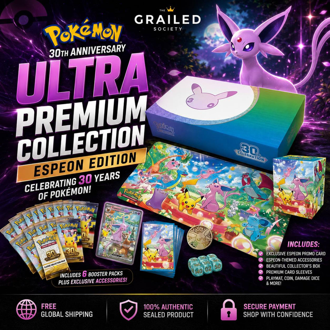 Pokémon 30th Anniversary Espeon UPC Pre-Order | English